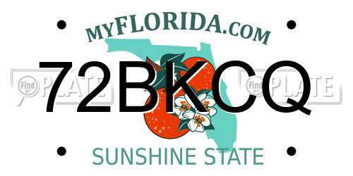 72BKCQ Florida License Plate