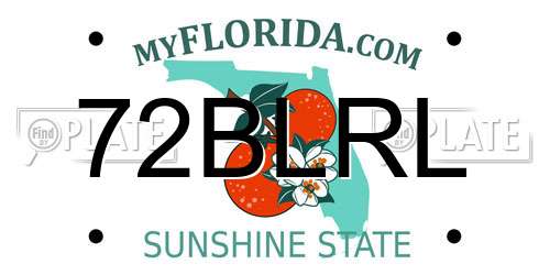 72BLRL Florida License Plate