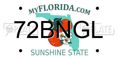 72BNGL Florida License Plate