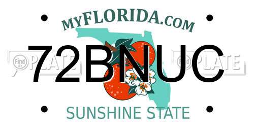 72BNUC Florida License Plate