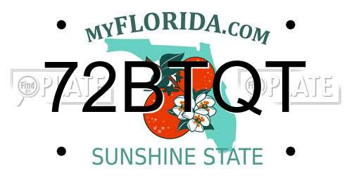 72BTQT Florida License Plate