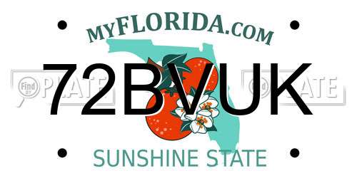 72BVUK Florida License Plate