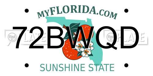72BWQD Florida License Plate