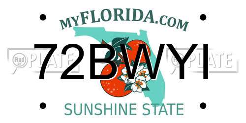 72BWYI Florida License Plate