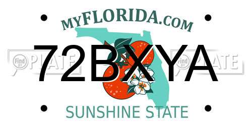 72BXYA Florida License Plate