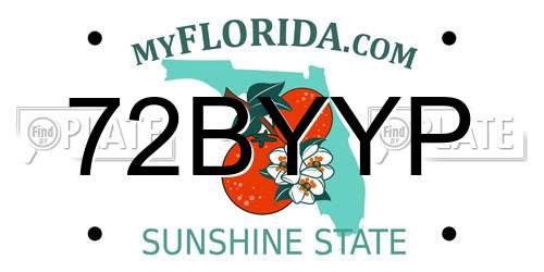 72BYYP Florida License Plate