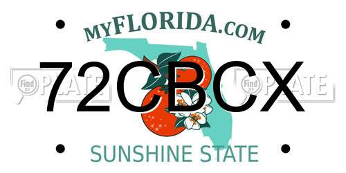 72CBCX Florida License Plate