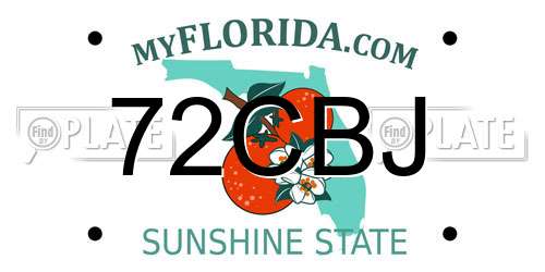 72CBJ Florida License Plate