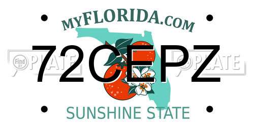 72CEPZ Florida License Plate