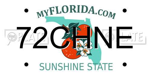 72CHNE Florida License Plate