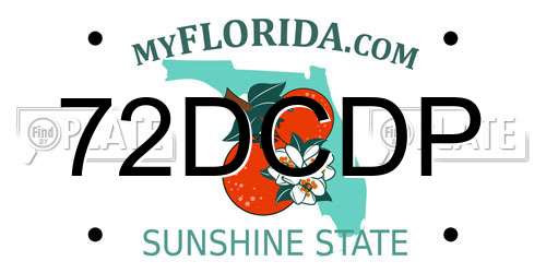 72DCDP Florida License Plate