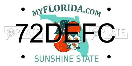 72DEFC Florida License Plate