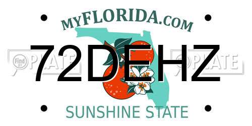 72DEHZ Florida License Plate