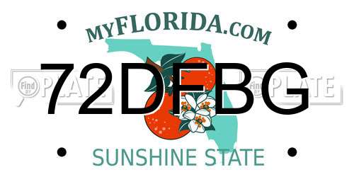 72DFBG Florida License Plate
