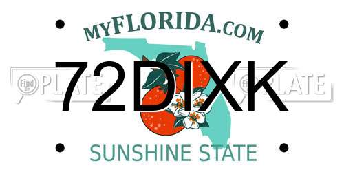 72DIXK Florida License Plate