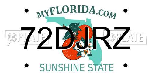 72DJRZ Florida License Plate