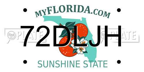 72DLJH Florida License Plate