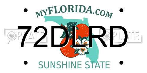 72DLRD Florida License Plate