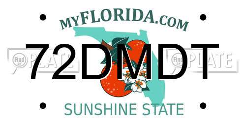 72DMDT Florida License Plate