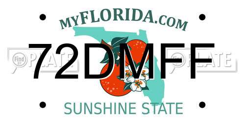 72DMFF Florida License Plate
