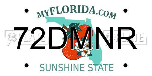 72DMNR Florida License Plate