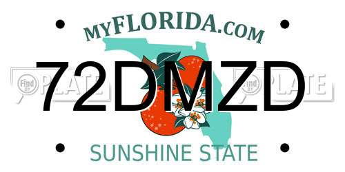 72DMZD Florida License Plate
