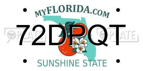 72DPQT Florida License Plate
