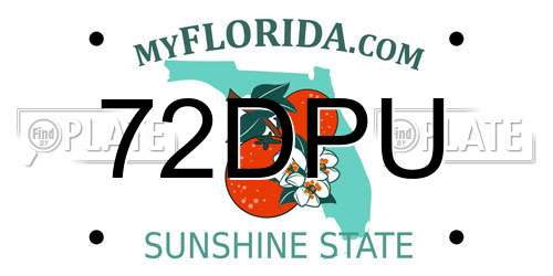 72DPU Florida License Plate