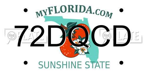 72DQCD Florida License Plate