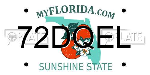 72DQEL Florida License Plate