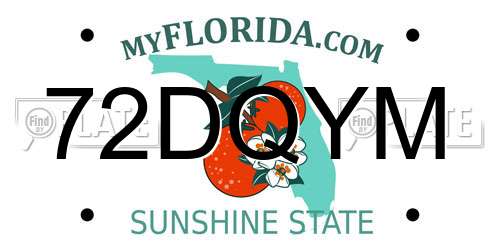 72DQYM Florida License Plate