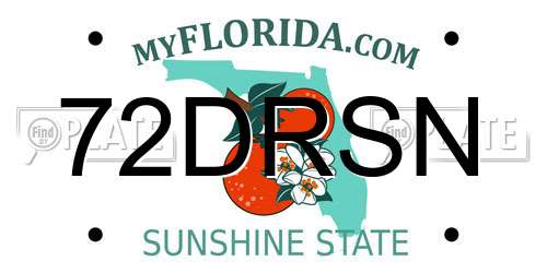 72DRSN Florida License Plate