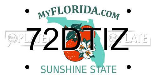 72DTIZ Florida License Plate