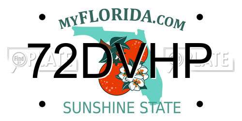72DVHP Florida License Plate