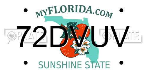 72DVUV Florida License Plate