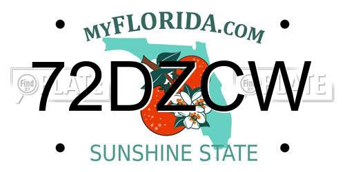 72DZCW Florida License Plate