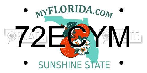 72ECYM Florida License Plate