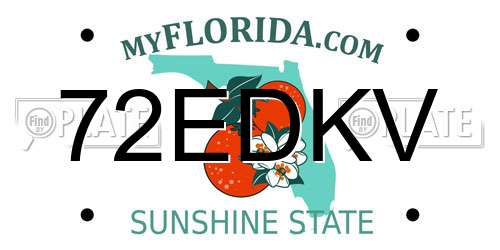 72EDKV Florida License Plate