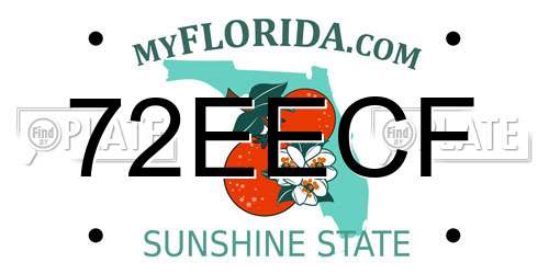 72EECF Florida License Plate