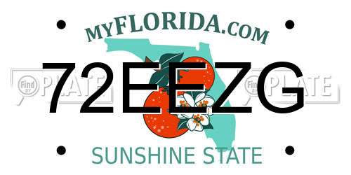 72EEZG Florida License Plate