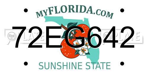72EG642 Florida License Plate