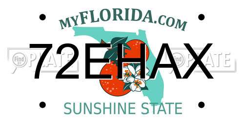 72EHAX Florida License Plate