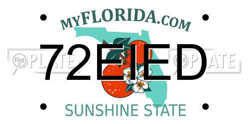72EIED Florida License Plate