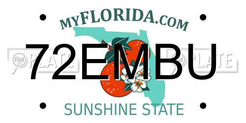 72EMBU Florida License Plate