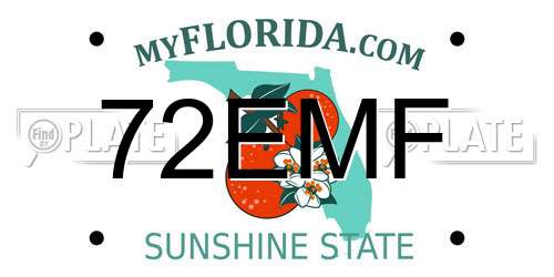72EMF Florida License Plate