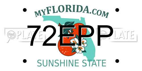72EPP Florida License Plate