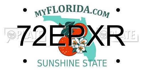 72EPXR Florida License Plate