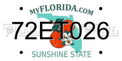 72ET026 Florida License Plate