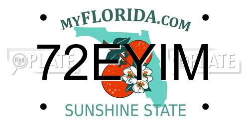 72EYIM Florida License Plate