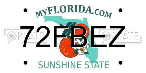 72FBEZ Florida License Plate